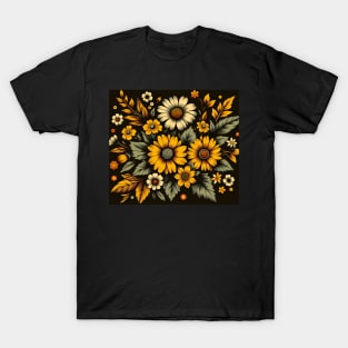 Yellow Floral Illustration T-Shirt